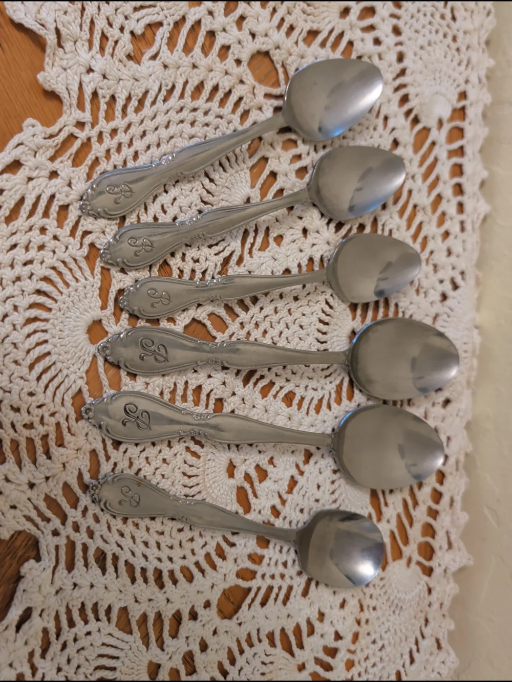 Monogrammed Stainless Steel Teaspoons - Silver Finish